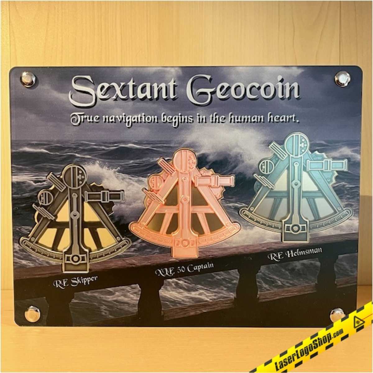 Sextant Geocoin - 3er Komplettset incl. XLE "Captain - Satin Cooper"